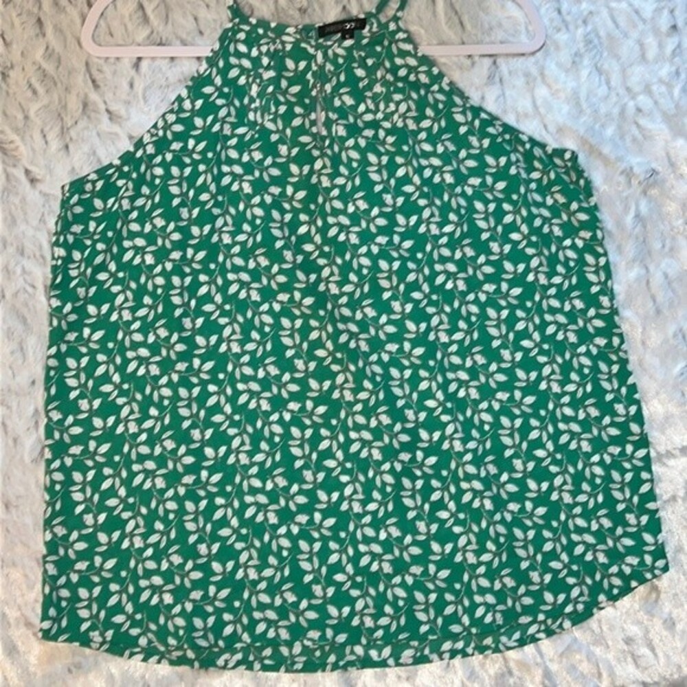 Papermoon Walita Cutout Green Floral Sleeveless Blouse Size Medium